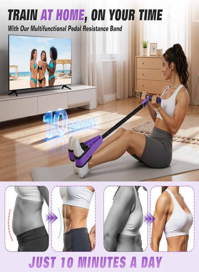 WOQQW Upgraded Pedal Resistance Band with Handles, Foot Pedal Resistance Bands for Women, Core Abs Leg Training, Exercise Bands for Full Body Workout Fitness, Home Gym Equipment, Pilates & Physical Therapy - Image 2