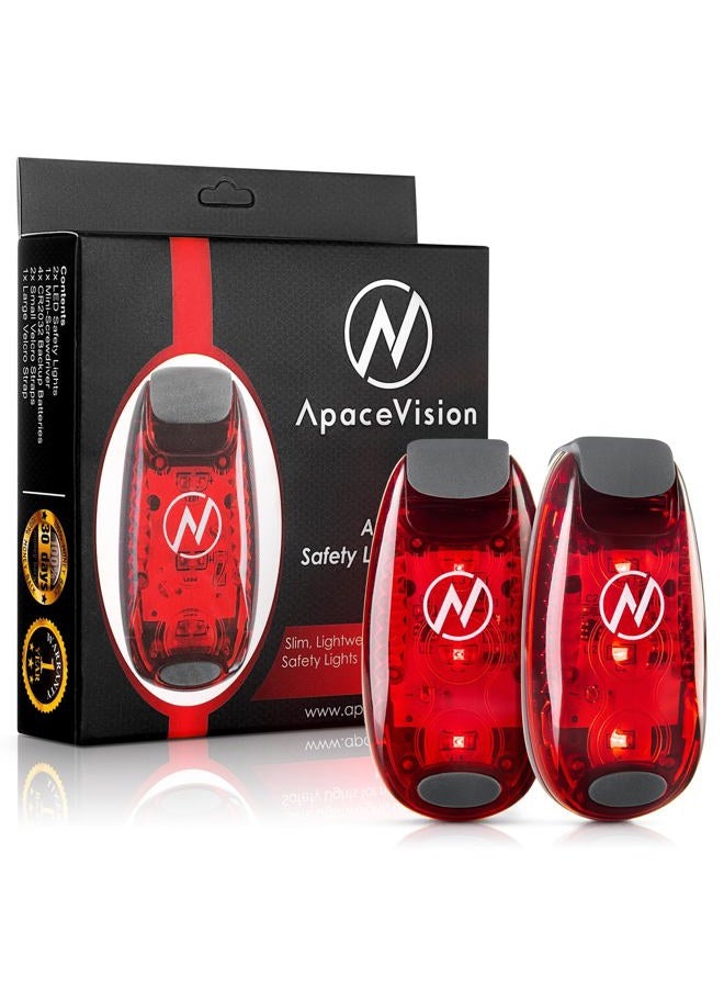 Apace Vision LED Safety Light (2 Pack) - Clip On Strobe/Running Lights for Runners, Dog, Bike, Walking, Boat, Kayak, Stroller and More - High Visibility Accessories for Your Reflective Gear, Bicycle - Image 1