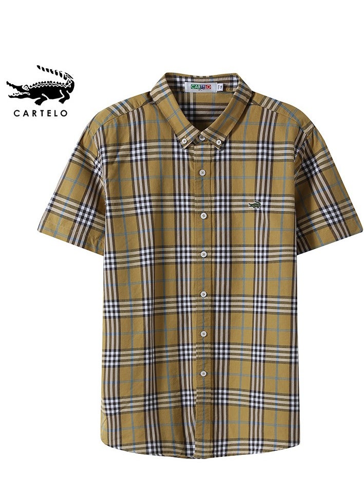 New Men's Checkered Short Sleeved Cotton Shirt - pzsku/ZC76A86726E0D5C7053D2Z/45/_/1704621167/d13f9891-2588-41fe-a20c-8094235eecfc