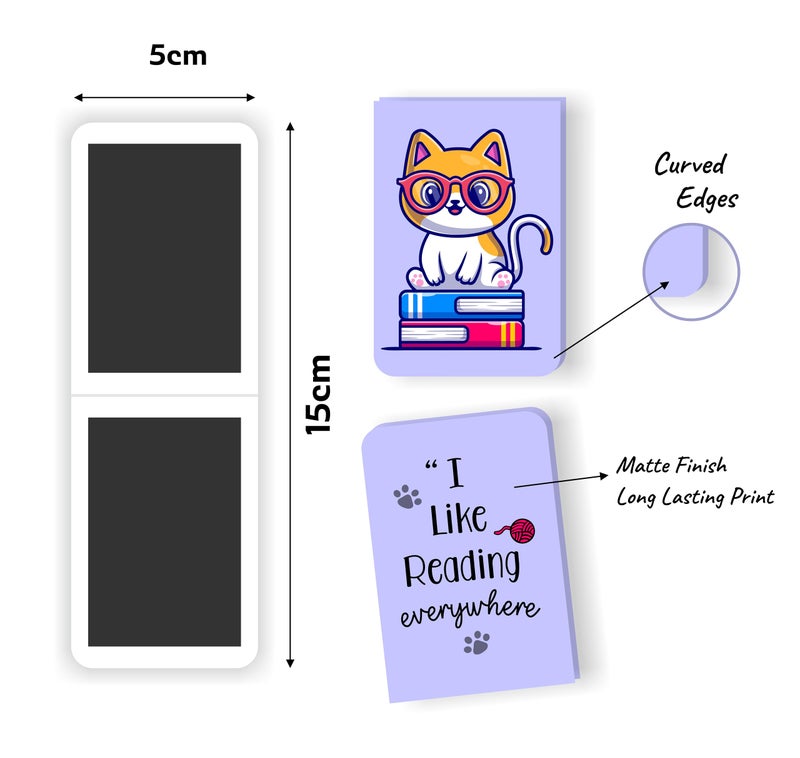 TOWNBUS Cute Animal Magnetic Bookmarks | Page Markers for Book Lovers | Kids | Best Gift Magnetic Clips with Lovely Quotes - Image 3