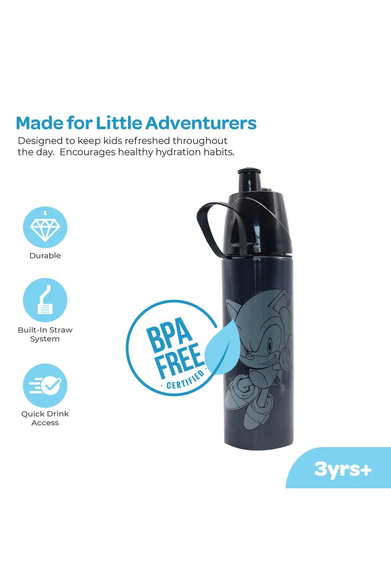 مون MOON Licensed Sonic Kids Water Bottle with Spray Mist | Cooling Spray | BPA-Free  Stainless Steel | Leak-Proof for School, Camping, Hiking, Outdoor Play | Boys Water Bottle |500ml