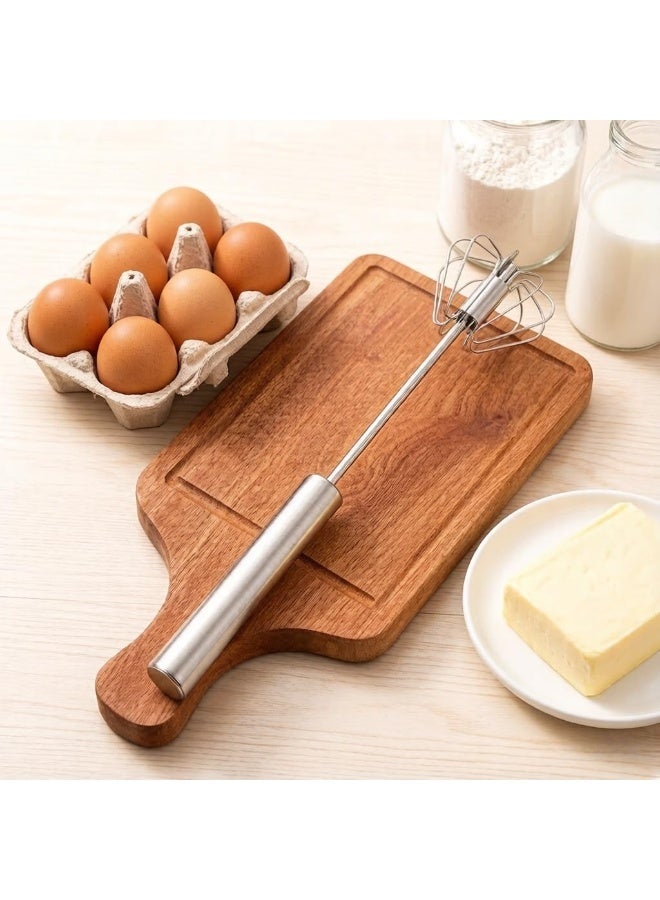 Stainless Steel Semi-Automatic Whisk, 10.2in, Kitchen Egg Beater for Cooking & Baking - Image 5