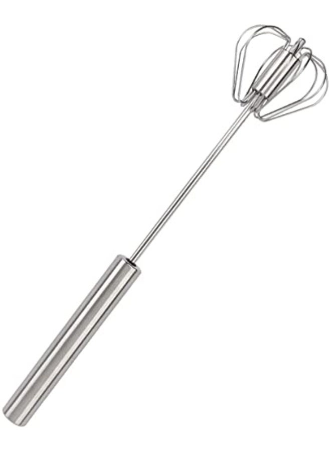 Stainless Steel Semi-Automatic Whisk, 10.2in, Kitchen Egg Beater for Cooking & Baking - Image 1