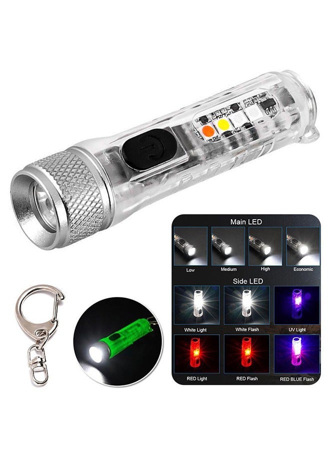 Mini LED Flashlights Keychain Flashlights EDC Portable Pocket Bright Flashlight High lumens USB Rechargeable Mini Keychain Flashlight for Daily Using Backpacking Camping and Hiking  - Image 2