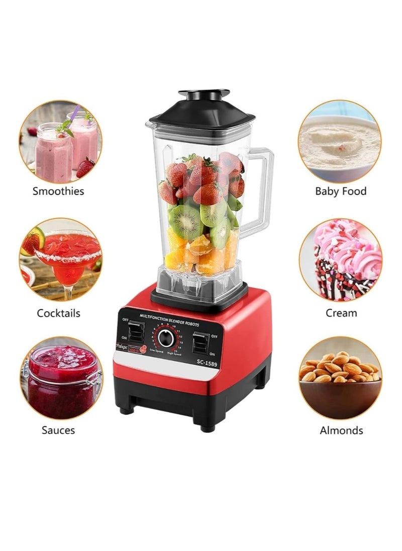 SILVER CREST - 2-in-1 Commercial Grade Blender & Grinder Heavy Duty High-Speed Blender for Smoothies, Milkshakes, Juicing, Ice Crushing & Grains – 15-Speed Multifunctional Electric Mixer with 2.5L Jar - Image 1
