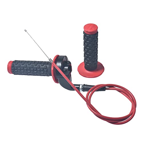 FUWTLP Red 78 22mm Handlebar Handle Grips Throttle Cable for 50cc 90cc 110cc 125cc 150cc 200cc 250cc Mini Bike ATV Quad Pit Bike Dirt Bike Motorcycle - Image 1