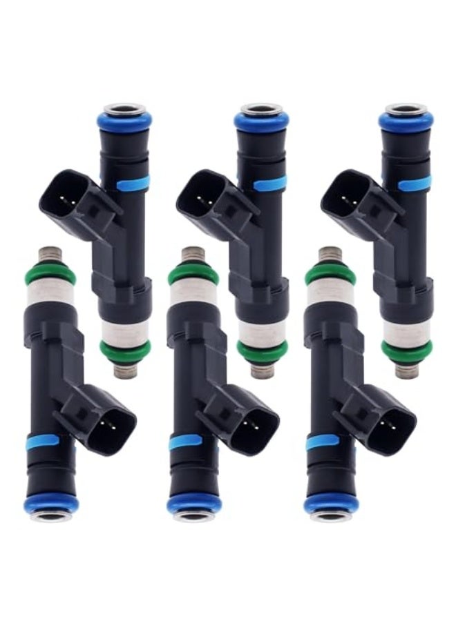 0280158020 Fuel Injector 6 PCS 4 Holes Compatible with Dodge Jeep Mitsubishi 3.7L V6 - Image 1