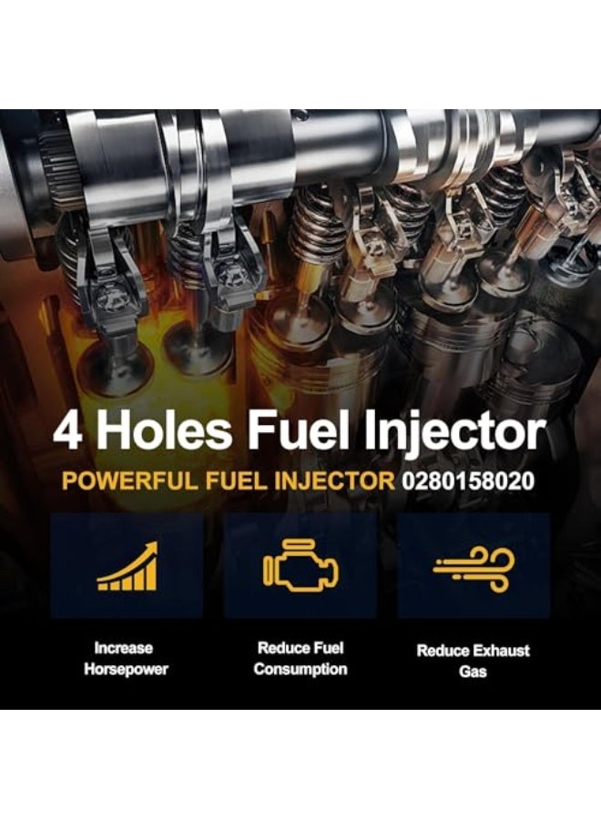 0280158020 Fuel Injector 6 PCS 4 Holes Compatible with Dodge Jeep Mitsubishi 3.7L V6 - Image 3