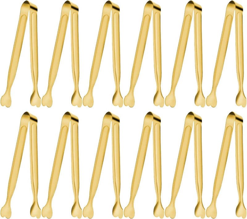 ANYTRP Serving Tongs, 12-Packs Stainless Steel Sugar Tongs, 5.3inch Small Tongs Kitchen Tongs Appetizers Tongs for Serving Food, Buffets, Coffee Bar, Tea Party, Desserts Party and Ice Bucket - Image 1