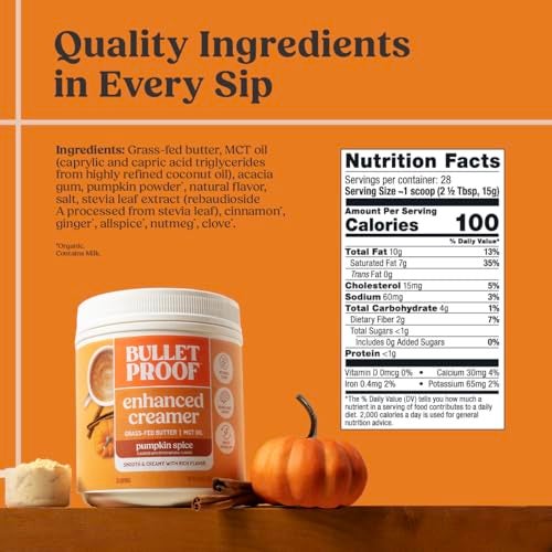 Bulletproof Pumpkin Spice Creamer, 14.8 Ounces, Keto Coffee Powder Creamer with MCT Oil and Grass-Fed Butter - Image 3