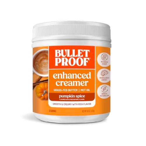 Bulletproof Pumpkin Spice Creamer, 14.8 Ounces, Keto Coffee Powder Creamer with MCT Oil and Grass-Fed Butter - Image 1
