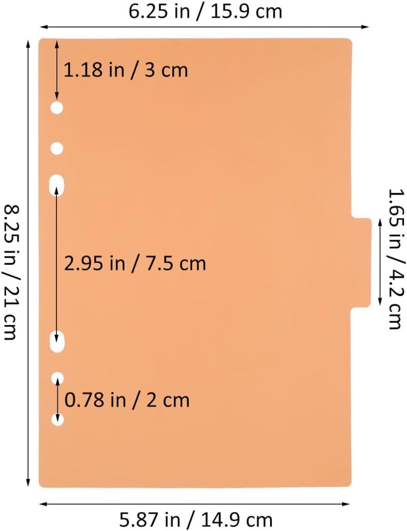 STOBOK A5 Binder Dividers Labels Plastic Tabs Insertable Index Dividers for Office Organization Colorful Pastel Divider Tabs for Binders and Files - Image 2