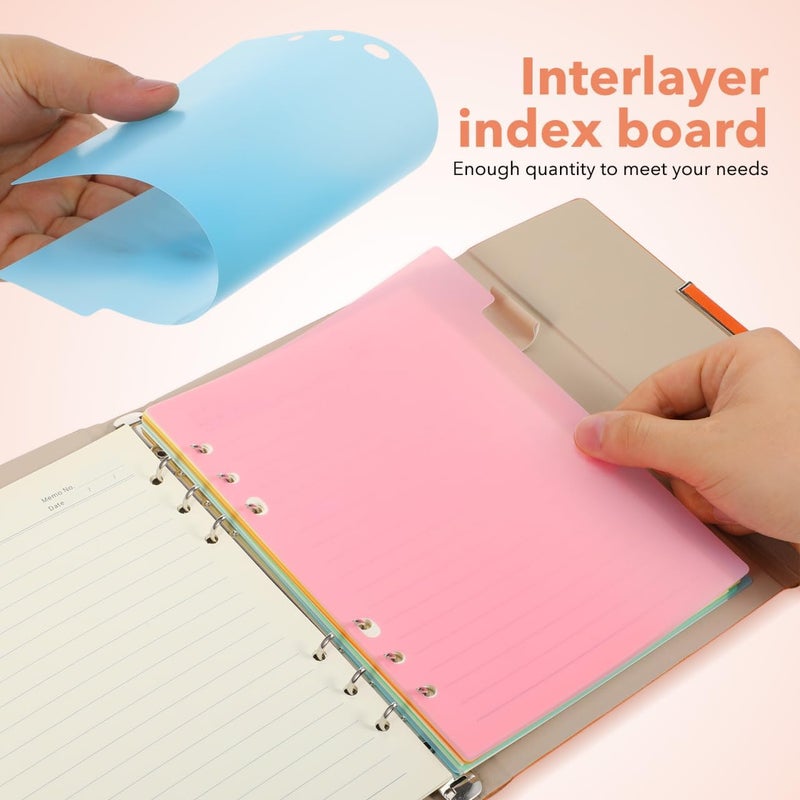 STOBOK A5 Binder Dividers Labels Plastic Tabs Insertable Index Dividers for Office Organization Colorful Pastel Divider Tabs for Binders and Files - Image 4