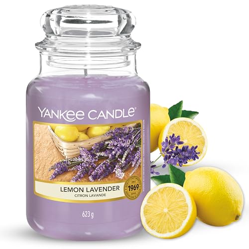 Yankee Candle Lemon Lavender Scented Classic 22oz Large Jar Single Wick Candle Over 110 Hours of Burn Time Ideal for Gifting Events and Home Fragrance - Image 1