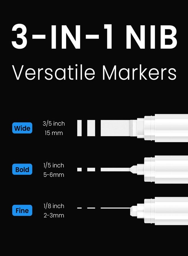 BIGTHUMB Thick White Jumbo Poster Markers: 3 Pcs 15mm Wide Tip Large Acrylic Paint Pens Big Permanent Graffiti Markers Calligraphy Marker for Rock Painting, Sign, Canvas, Glass, Wood, Ceramic - Image 3