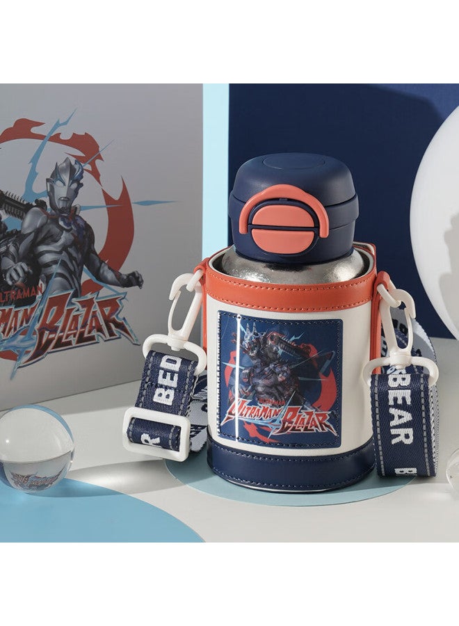 Beddybear Double-walled Pure Titanium Children's Insulated Straw Water Bottle Large Capacity Student Cup 560ml Ultraman - Image 1