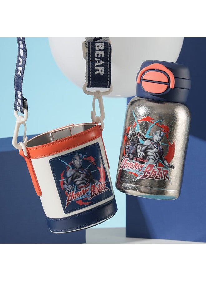 Beddybear Double-walled Pure Titanium Children's Insulated Straw Water Bottle Large Capacity Student Cup 560ml Ultraman - Image 2