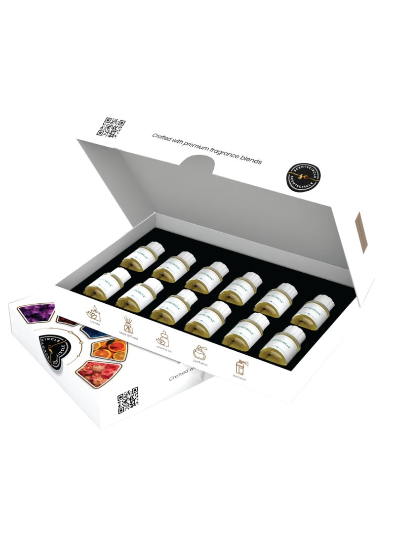 Scentscircle - Pack of 12 Luxury UAE Hotels Inspired Diffuser Fragrance Sample Set - Luxury Aroma Oils for Home, Office Scent Diffuser - Image 1