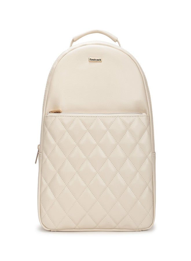 Fastrack Puffup Backpack | Quilted Faux-Leather Backpack For Women | Compact Bag with Tablet Sleeve & Utility Pockets - Image 1