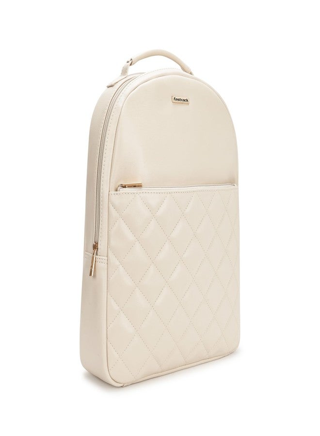 Fastrack Puffup Backpack | Quilted Faux-Leather Backpack For Women | Compact Bag with Tablet Sleeve & Utility Pockets - Image 4