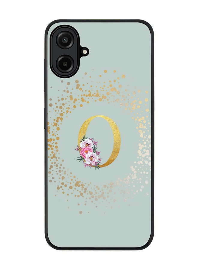 Stylizedd For Samsung Galaxy A07 4G Case,Slim fit Camera Protection, Shockproof Thin Phone cover  - Custom Monogram Floral - O  (Light Grey )