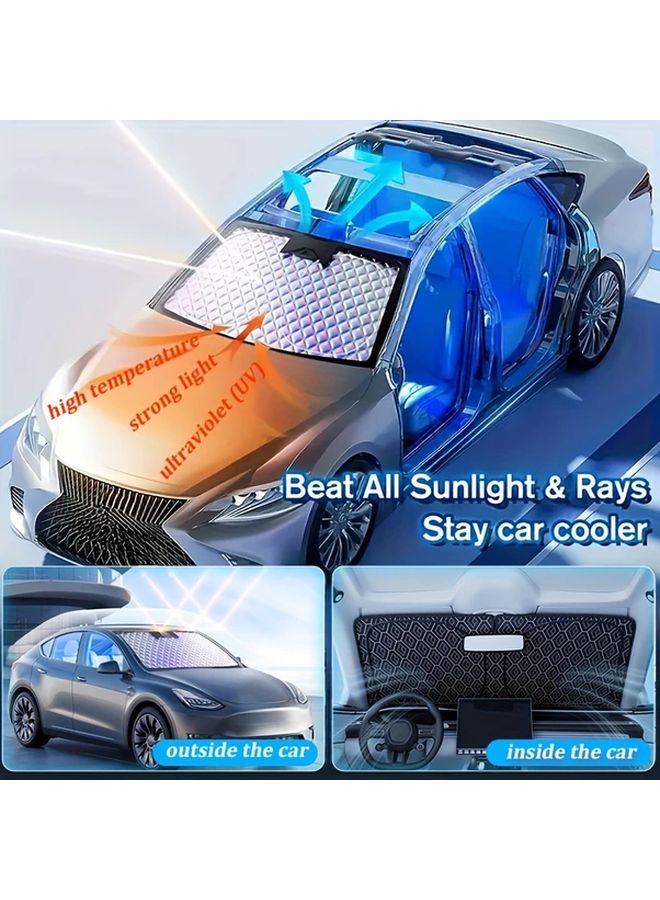 Car Sunshade Foldable Front Windshield Heat Insulation Cover Portable Easy Store - Image 5