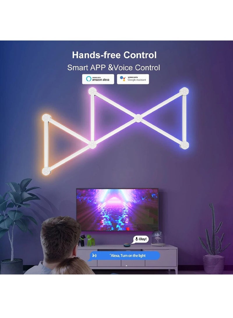 WIFI LED Smart Wall Lamp, RGBIC Light, Bar DIY Atmosphere Night Light, APP Control Music Rhythm for TV Backlight Bedroom Game Room (6 Pcs) - Image 4