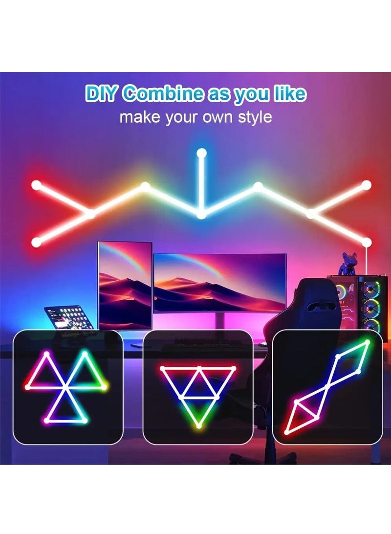 WIFI LED Smart Wall Lamp, RGBIC Light, Bar DIY Atmosphere Night Light, APP Control Music Rhythm for TV Backlight Bedroom Game Room (6 Pcs) - Image 3
