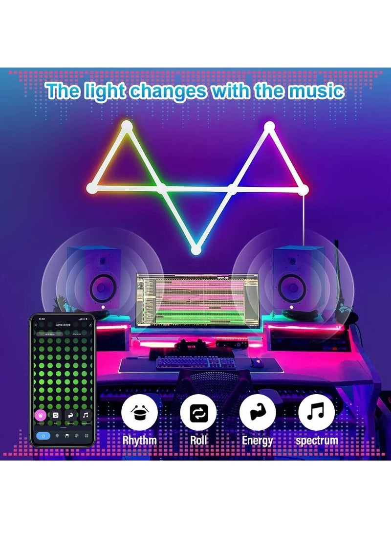 WIFI LED Smart Wall Lamp, RGBIC Light, Bar DIY Atmosphere Night Light, APP Control Music Rhythm for TV Backlight Bedroom Game Room (6 Pcs) - Image 5