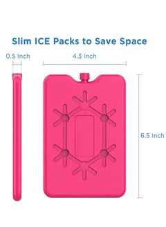 sokany 4 Pieces Ice Packs for Lunch Box, Reusable Ultra Thin Freezer Packs, Long Lasting for Coolers, Cooler Bag for Work, School, Picnic. Keep Food Fresh, Lightweight Design for Easy Carrying (Pink)  - Image 2