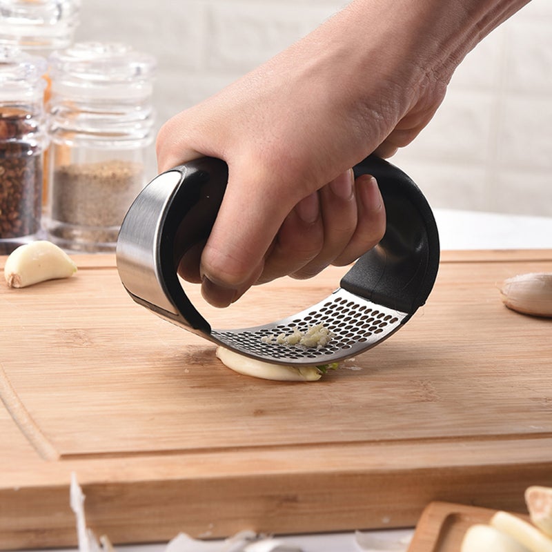 Garlic Press Handle Garlic Press Rocker Garlic Peeler Stainless Steel Kitchen Gadgets Dishwasher Safe - Image 4