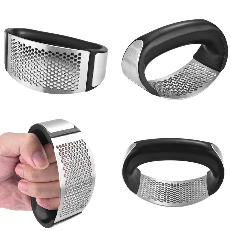 Garlic Press Handle Garlic Press Rocker Garlic Peeler Stainless Steel Kitchen Gadgets Dishwasher Safe - Image 1