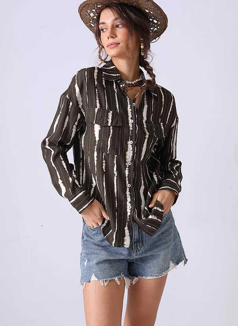 YUNIQEE Black & White Spread Collar Regular Sleeves Regular Fit Shirt