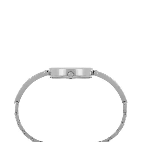 TIMEX Analog Watch for Women with Mother of Pearl Blue Round Dial & Silver Brass Bracelet Band Water Resistant Women's Wrist Watches - TWEL200SMU01 - Image 2