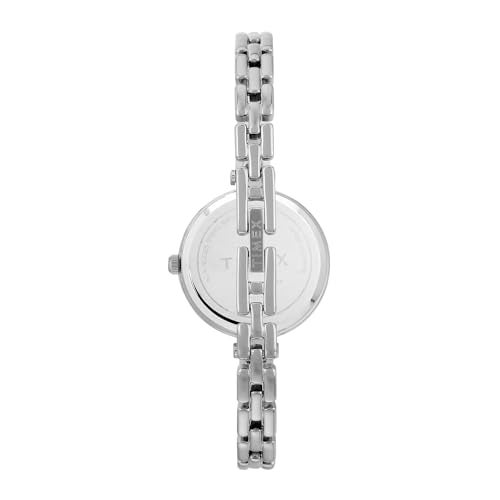 TIMEX Analog Watch for Women with Mother of Pearl Blue Round Dial & Silver Brass Bracelet Band Water Resistant Women's Wrist Watches - TWEL200SMU01 - Image 5