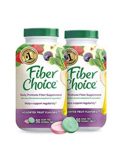 Daily Prebiotic Fiber Chewable Tablets Sugarfree 1 Gastroenterologist Recommendedⱡ Helps Support Regularity* Prebiotic Fiber 90 Count Assorted Fruit (Pack Of 2)