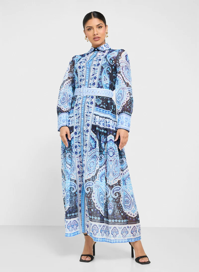 ELLA Paisley Print Maxi Dress