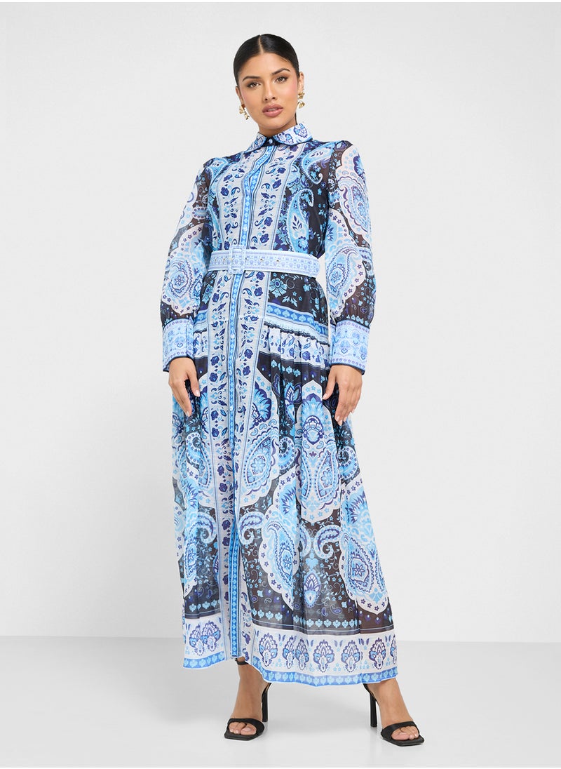 ELLA Monochrome Print Dress  - Image 4