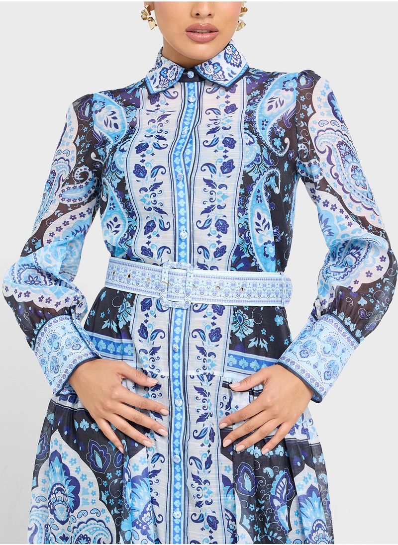 ELLA Monochrome Print Dress  - Image 3