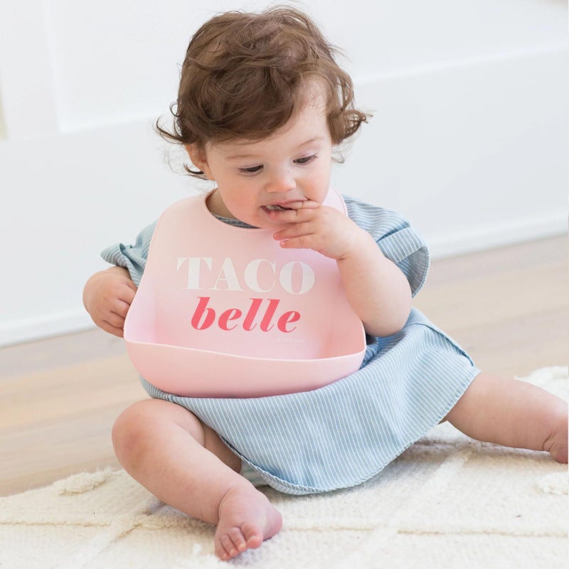 Bella Tunno Wonder Bib - Adjustable Silicone Baby Bibs for Girls, Durable and Waterproof BPA Free Silicone, Taco Bell - Image 2