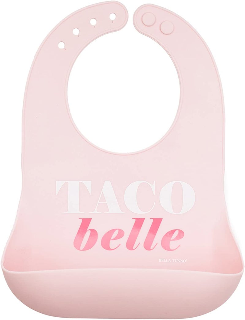 Bella Tunno Wonder Bib - Adjustable Silicone Baby Bibs for Girls, Durable and Waterproof BPA Free Silicone, Taco Bell - Image 1
