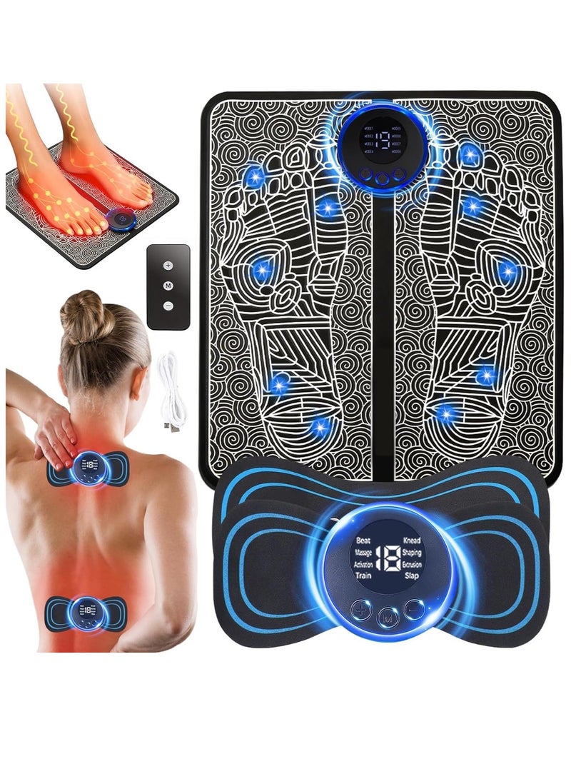 إسكدنيا EMS Foot Massager, Portable Electric Foot Massagers Mat Circulation Booster for Feet and Legs Folding Foot Spa Massager - Image 1