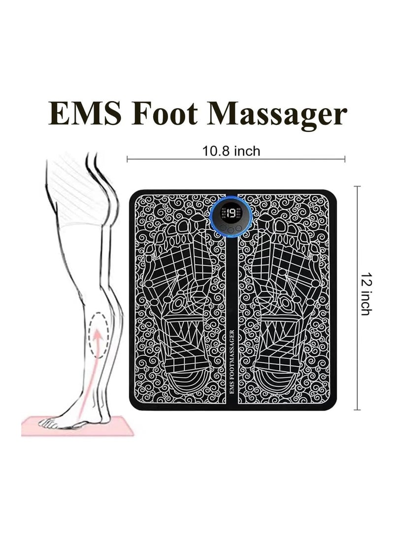 إسكدنيا EMS Foot Massager, Portable Electric Foot Massagers Mat Circulation Booster for Feet and Legs Folding Foot Spa Massager - Image 4