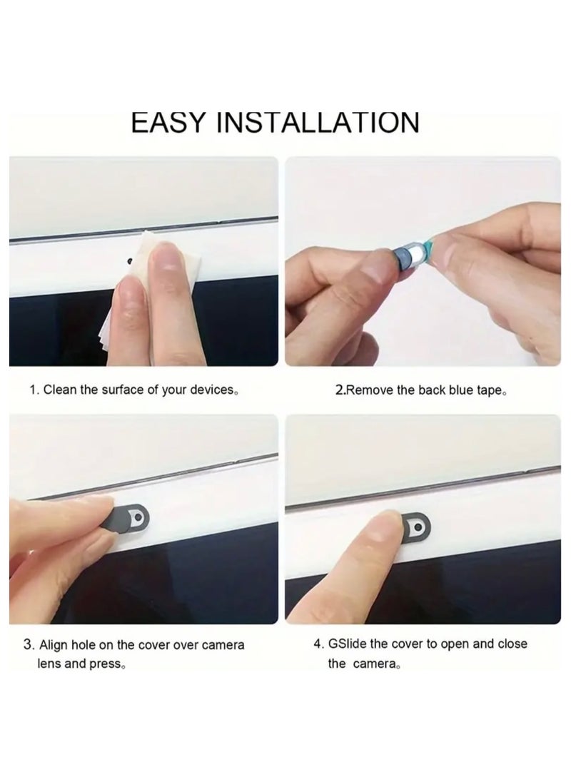 CleanWave - The Pure Effect [8 Pack] Ultra-Thin Webcam Cover Slide – 0.022in Privacy Protector for Laptop, MacBook, iPhone, iPad, PC & More – Sleek Camera Blocker for Online Security - WHITE  - Image 4