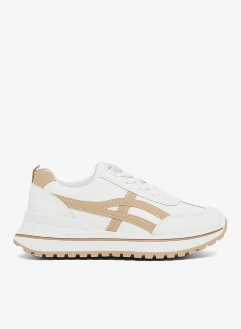 Styli Active Contrast Trim Lace-Up Chunky Sneakers with Back Pull Tab - Image 1