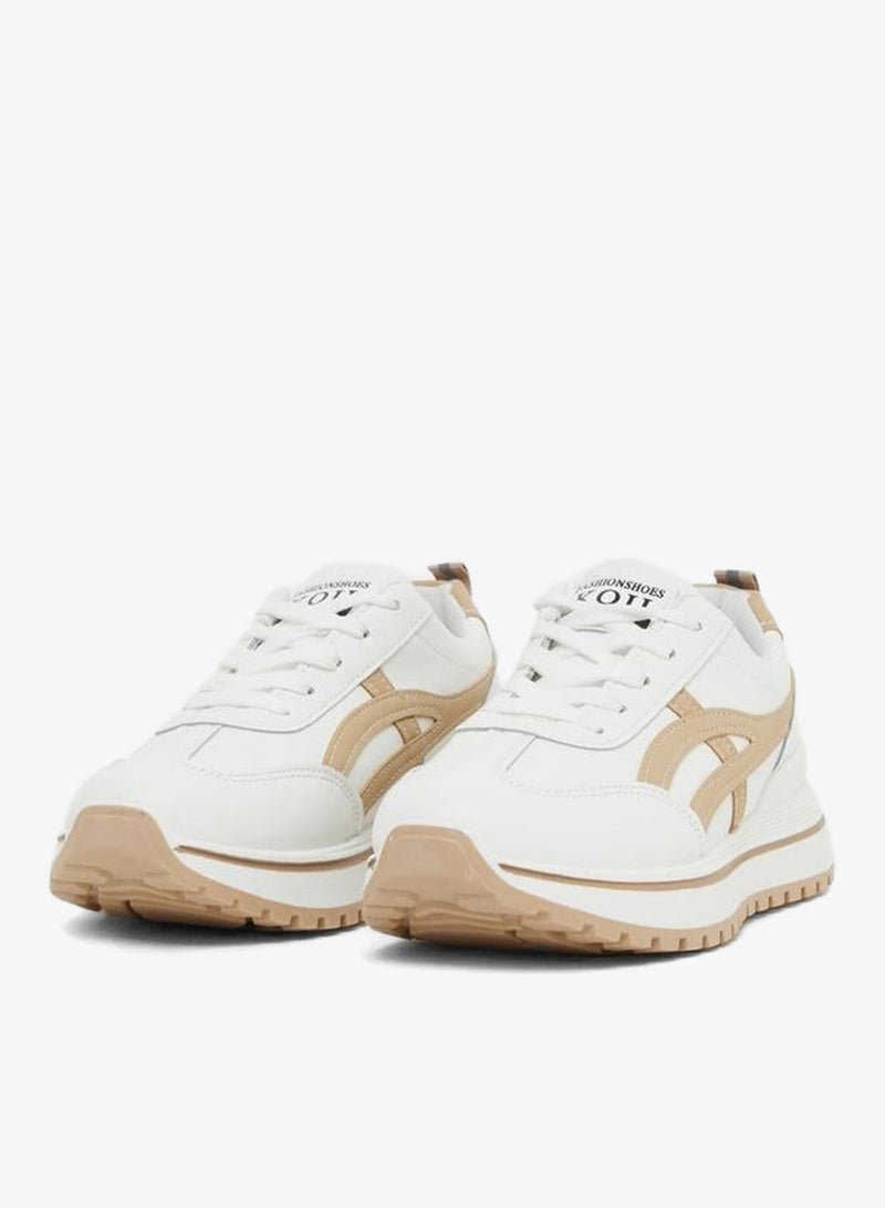 Styli Active Contrast Trim Lace-Up Chunky Sneakers with Back Pull Tab - Image 3