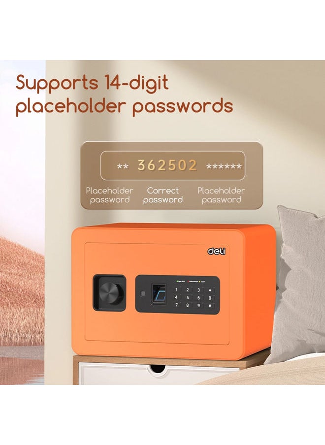 Deli Fingerprint & Digital Safe 35x25x25 cm -Orange  - Image 5