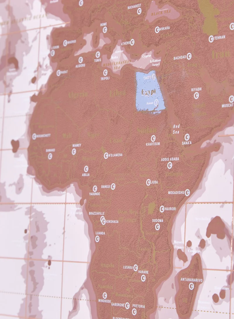 Luckies World Map Scratch Poster