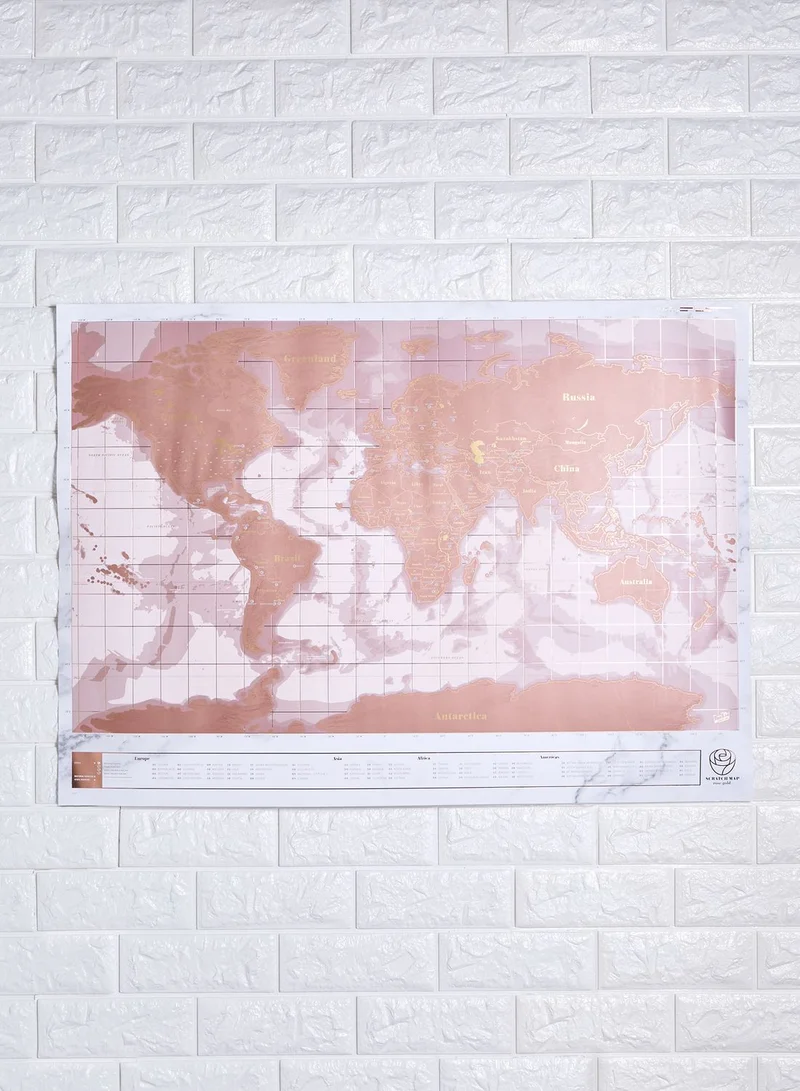 Luckies World Map Scratch Poster