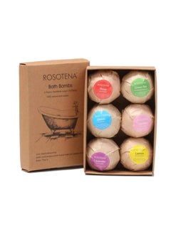 ROSOTENA 6-Piece Sea Salts Bath Bomb Set Multicolour 60grams  - Image 1